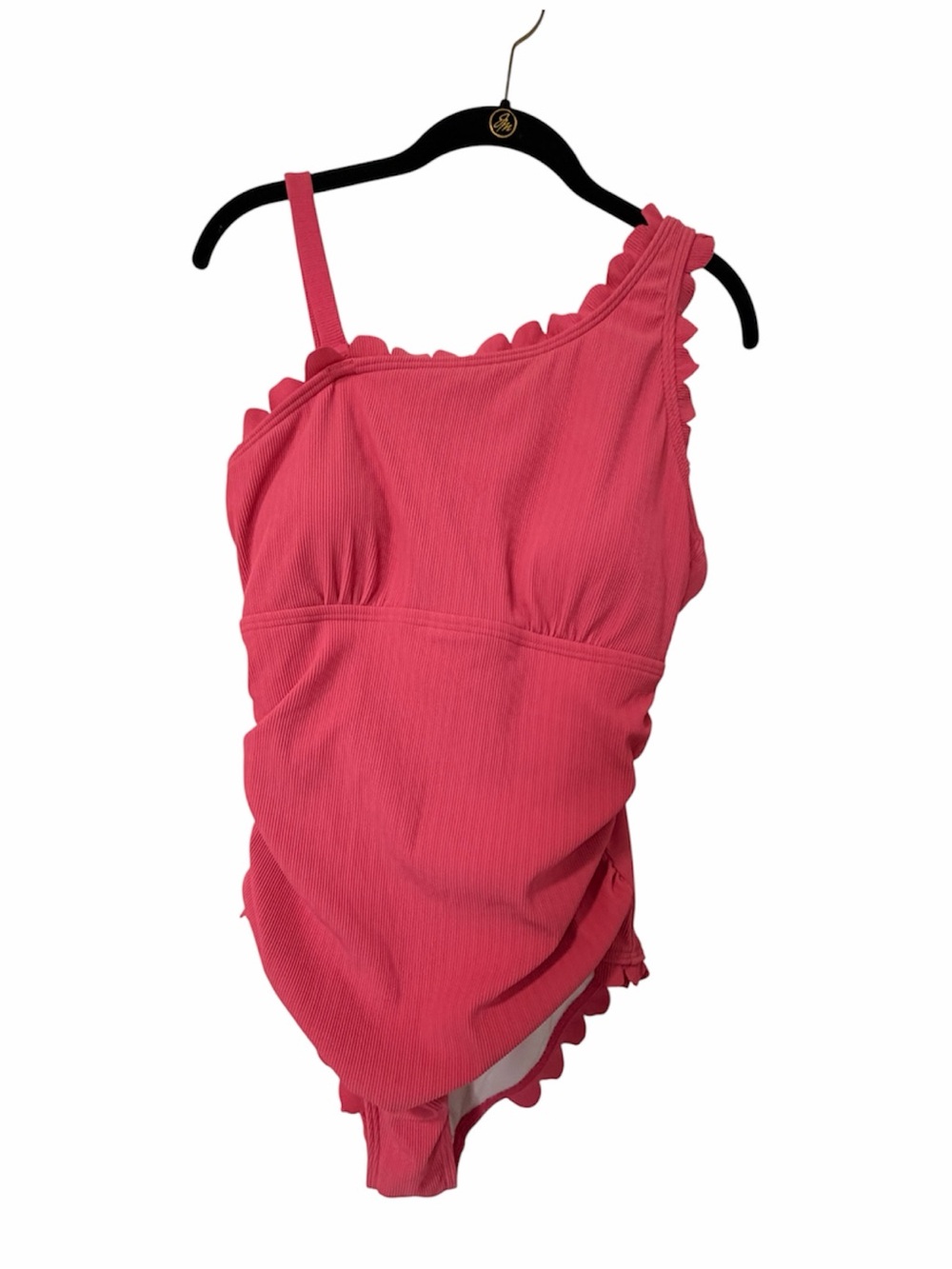 One-Shoulder Pink Women's One-Piece Swimsuit